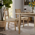 Cane-Back Farmhouse Dining Chairs, Set of 2