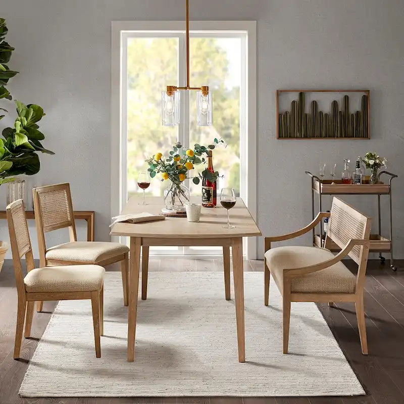 Cane-Back Farmhouse Dining Chairs, Set of 2