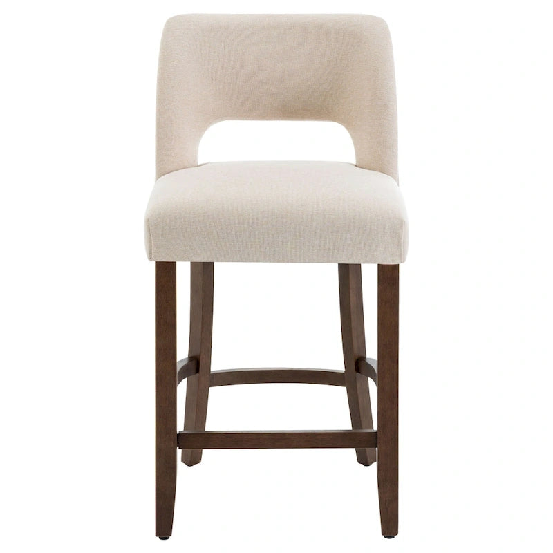 Set of 2 Wooden Bar Stools with Footrest