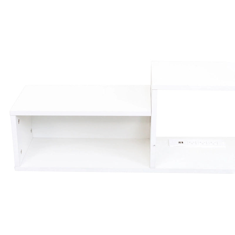 Modern Floating TV Stand with 3 Tier Shelves and 20 Color LEDs for Wall Mounted Home Theater and Office