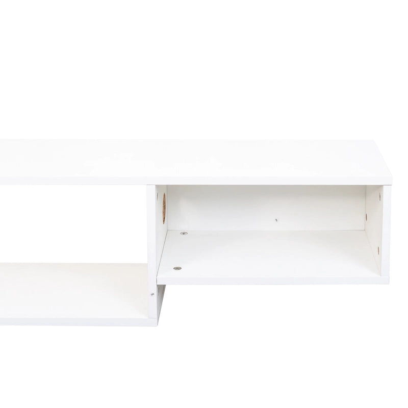 Modern Floating TV Stand with 3 Tier Shelves and 20 Color LEDs for Wall Mounted Home Theater and Office