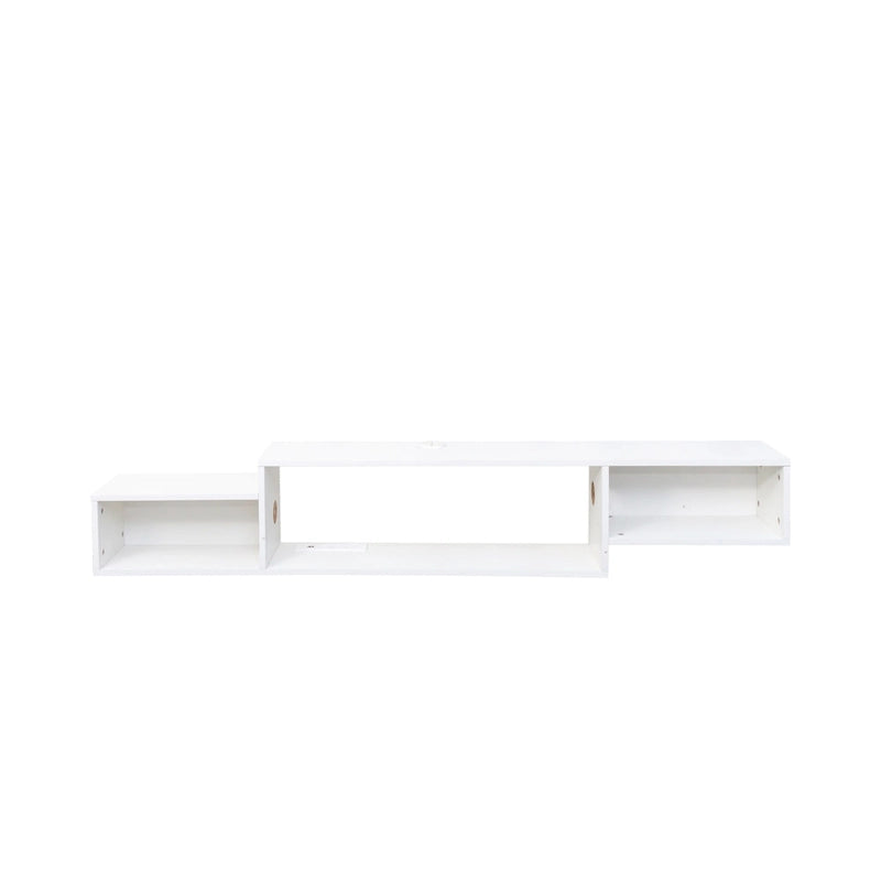 Modern Floating TV Stand with 3 Tier Shelves and 20 Color LEDs for Wall Mounted Home Theater and Office