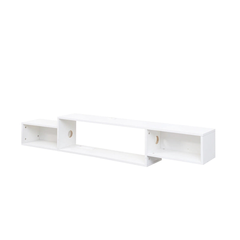 Modern Floating TV Stand with 3 Tier Shelves and 20 Color LEDs for Wall Mounted Home Theater and Office