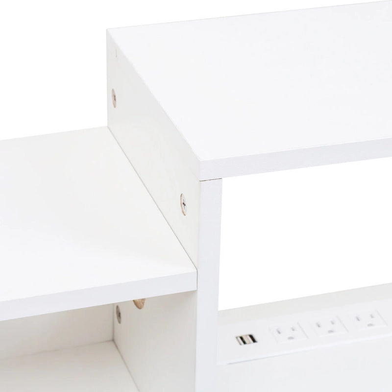 Modern Floating TV Stand with 3 Tier Shelves and 20 Color LEDs for Wall Mounted Home Theater and Office