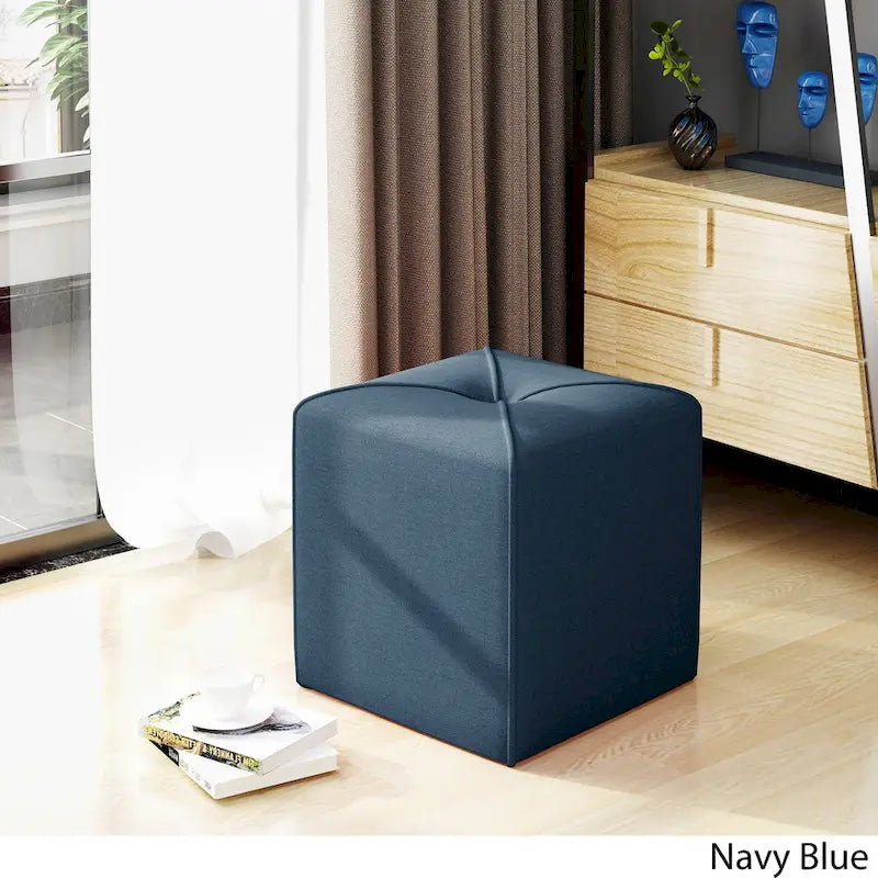 Tufted Fabric Square Ottoman