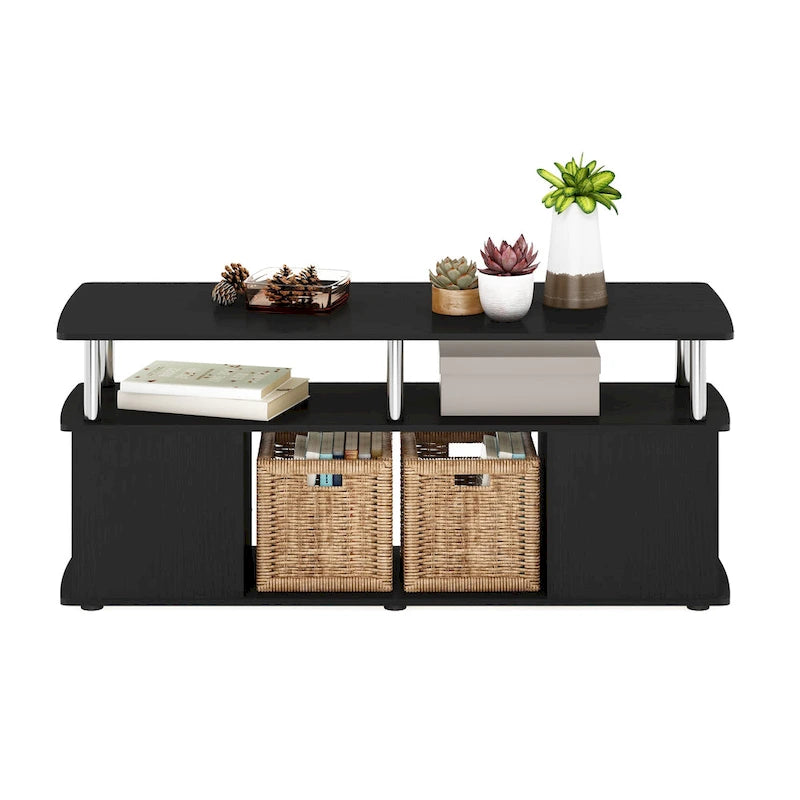 Coffee Table with Built-In Storage Shelves
