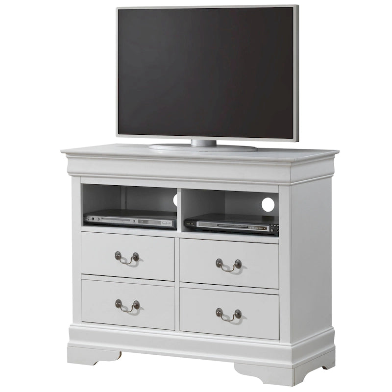 Traditional Wooden Media Chest with Four Drawers