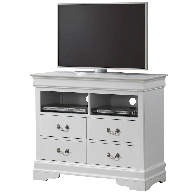 Traditional Wooden Media Chest with Four Drawers