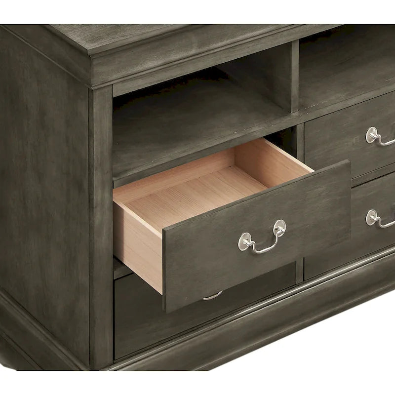 Traditional Wooden Media Chest with Four Drawers