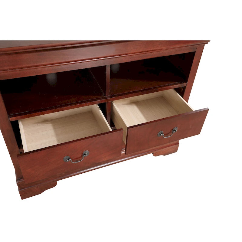 Traditional Wooden Media Chest with Four Drawers