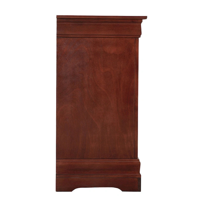 Traditional Wooden Media Chest with Four Drawers