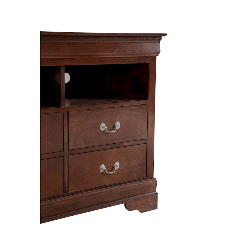 Traditional Wooden Media Chest with Four Drawers