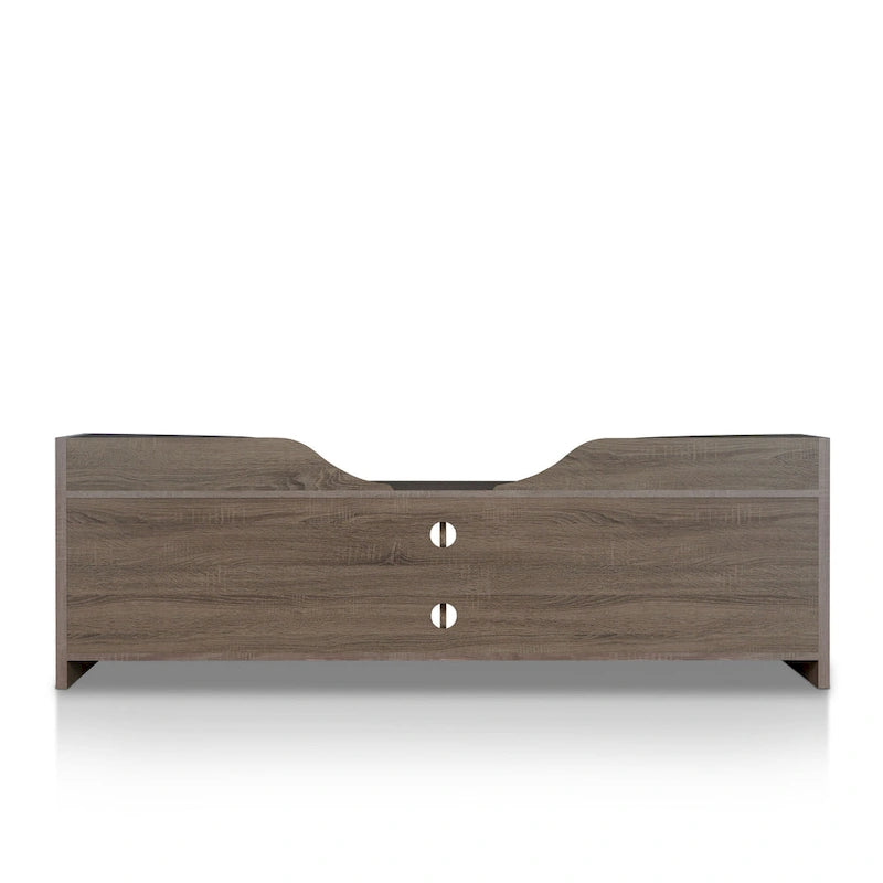 Meuble TV rustique bicolore de 72 pouces avec rangement