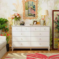 White Lacquer-Finish 10-Drawer Dresser