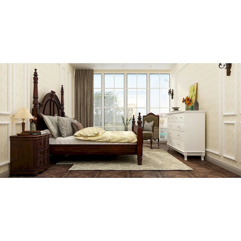White Lacquer-Finish 10-Drawer Dresser