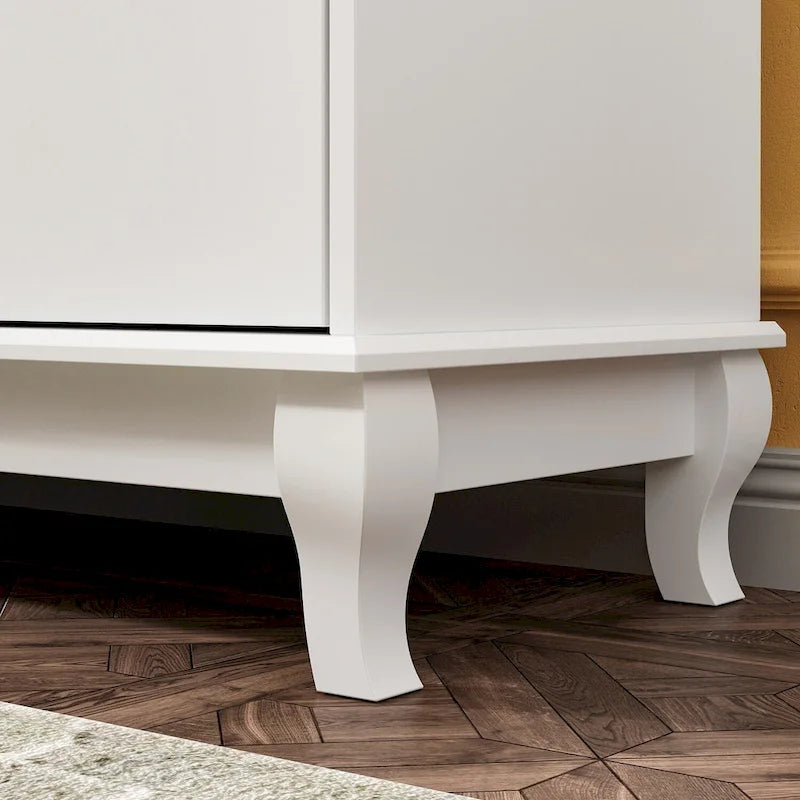 White Lacquer-Finish 10-Drawer Dresser