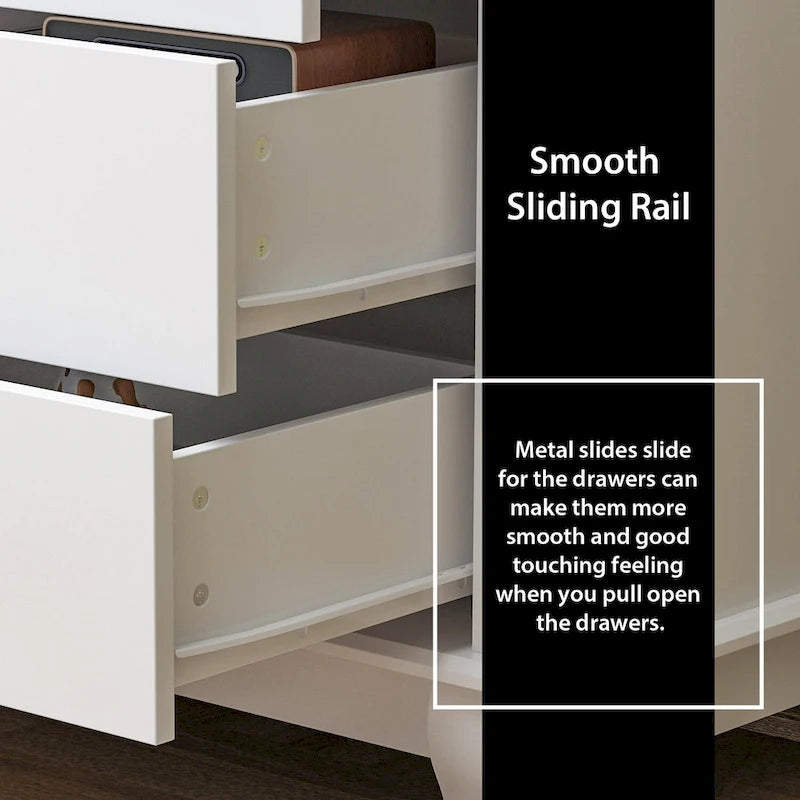 White Lacquer-Finish 10-Drawer Dresser