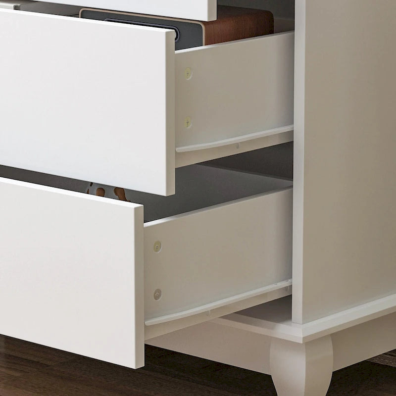 White Lacquer-Finish 10-Drawer Dresser