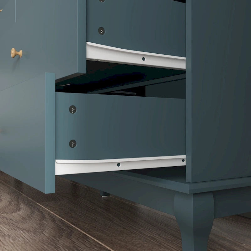 White Lacquer-Finish 10-Drawer Dresser