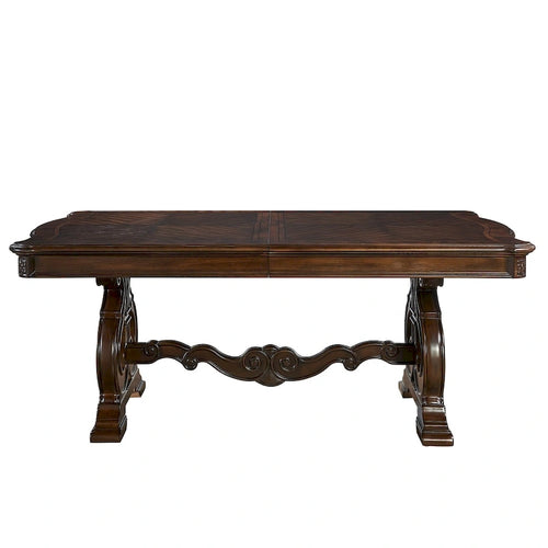 96-Inch Extendable Traditional Dining Table in Warm Pecan