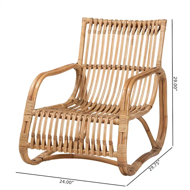 Natural Rattan Bohemian Accent Chair