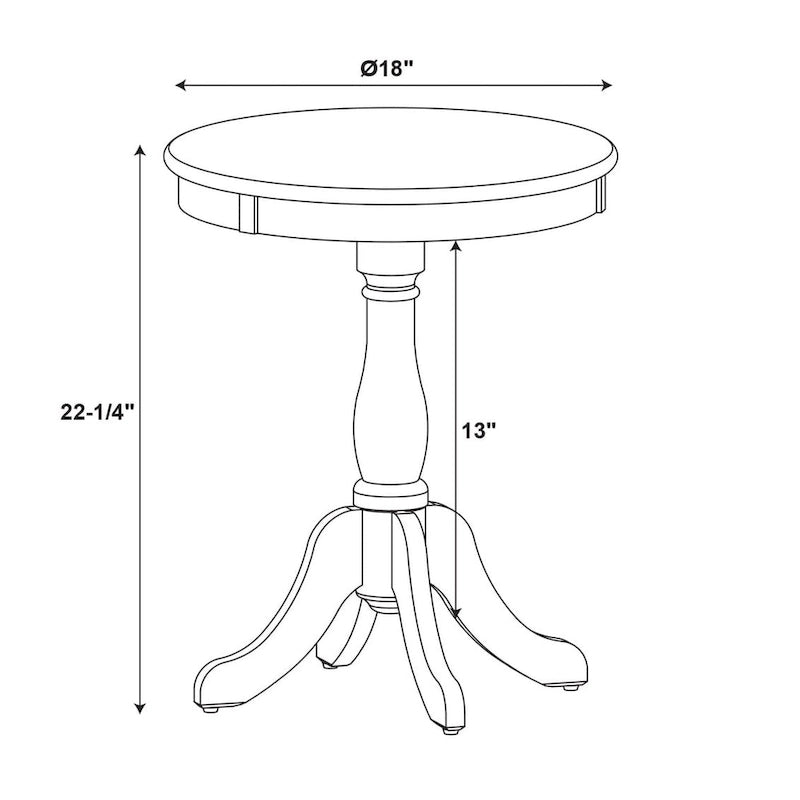 White Round End Table with Bentwood Skirt