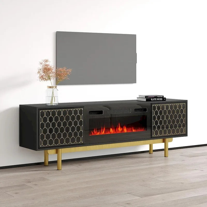 Modern Fireplace TV Stand for TVs up to 80 Inches