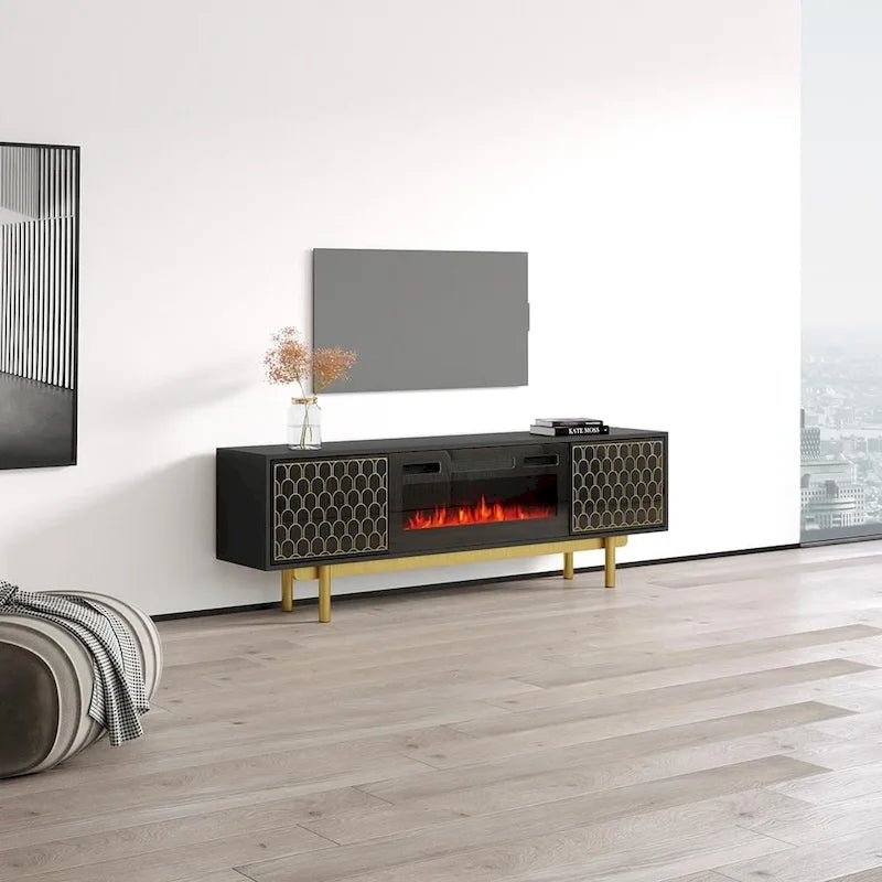 Modern Fireplace TV Stand for TVs up to 80 Inches
