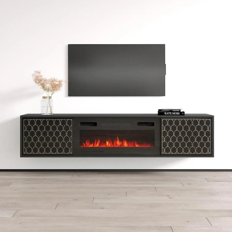 Modern Fireplace TV Stand for TVs up to 80 Inches