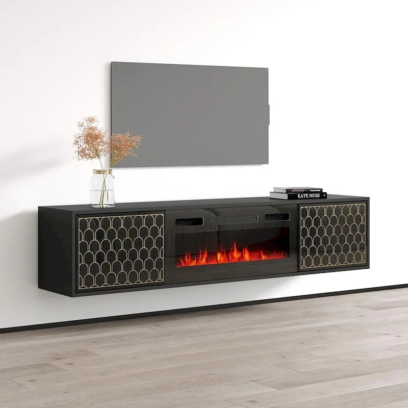 Modern Fireplace TV Stand for TVs up to 80 Inches