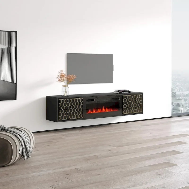 Modern Fireplace TV Stand for TVs up to 80 Inches