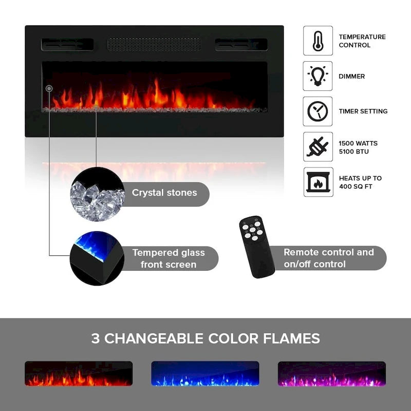 Modern Fireplace TV Stand for TVs up to 80 Inches