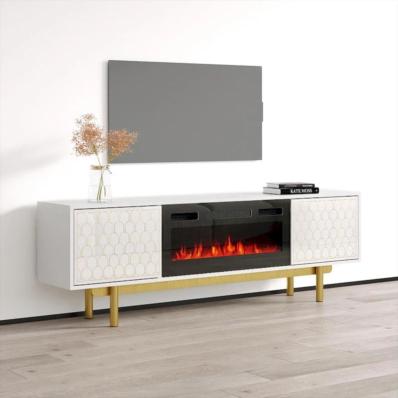 Modern Fireplace TV Stand for TVs up to 80 Inches