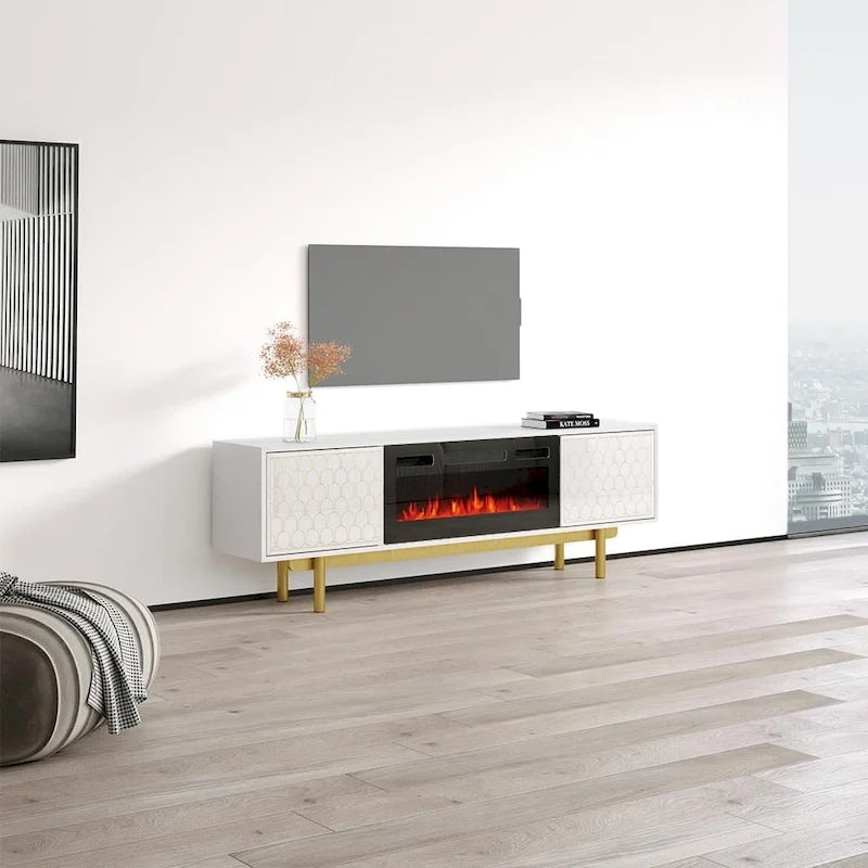 Modern Fireplace TV Stand for TVs up to 80 Inches