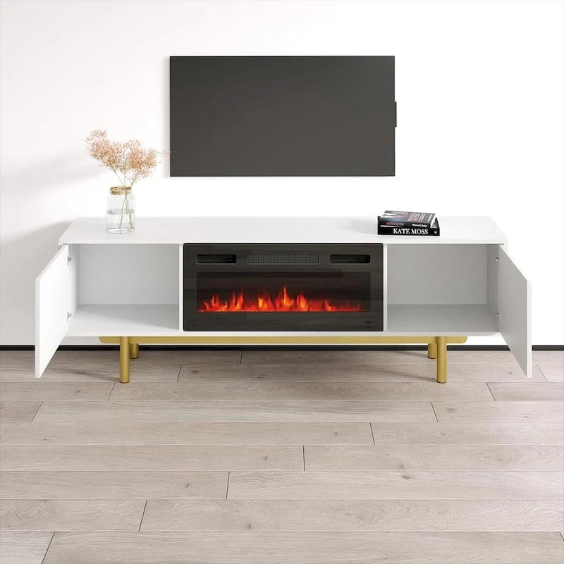 Modern Fireplace TV Stand for TVs up to 80 Inches