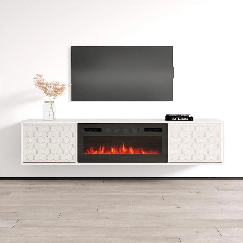 Modern Fireplace TV Stand for TVs up to 80 Inches