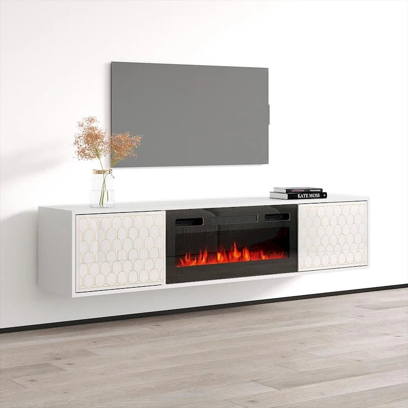 Modern Fireplace TV Stand for TVs up to 80 Inches