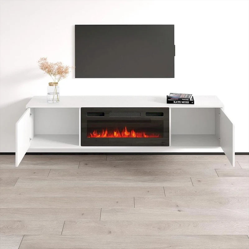 Modern Fireplace TV Stand for TVs up to 80 Inches