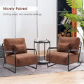 Set of 2 Modern Fabric Accent Chairs with Steel Legs