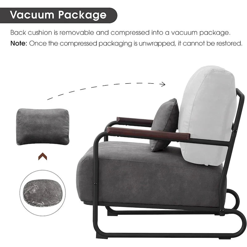 Set of 2 Modern Fabric Accent Chairs with Steel Legs