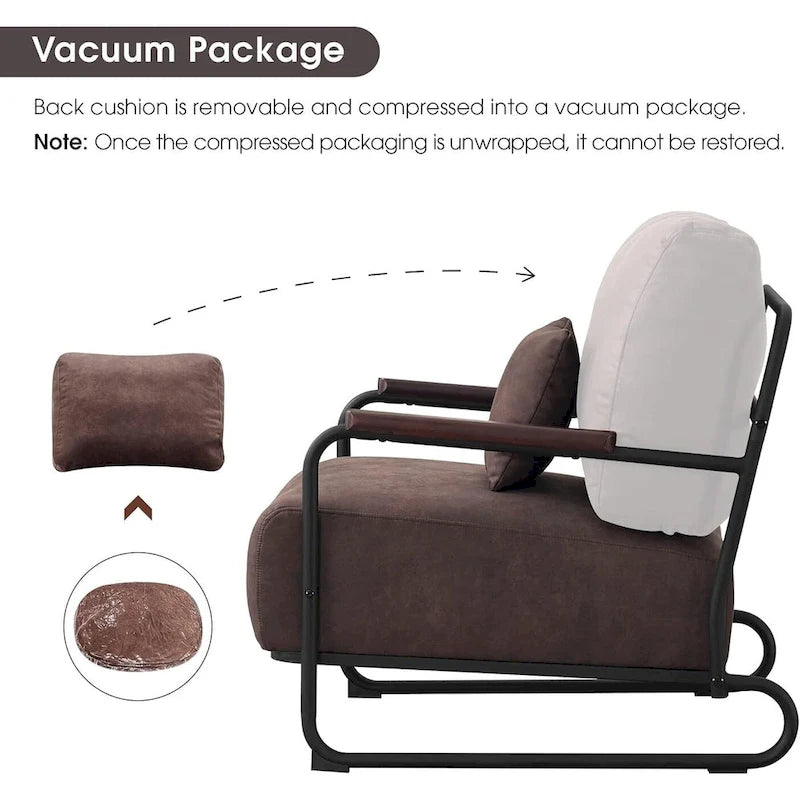 Set of 2 Modern Fabric Accent Chairs with Steel Legs