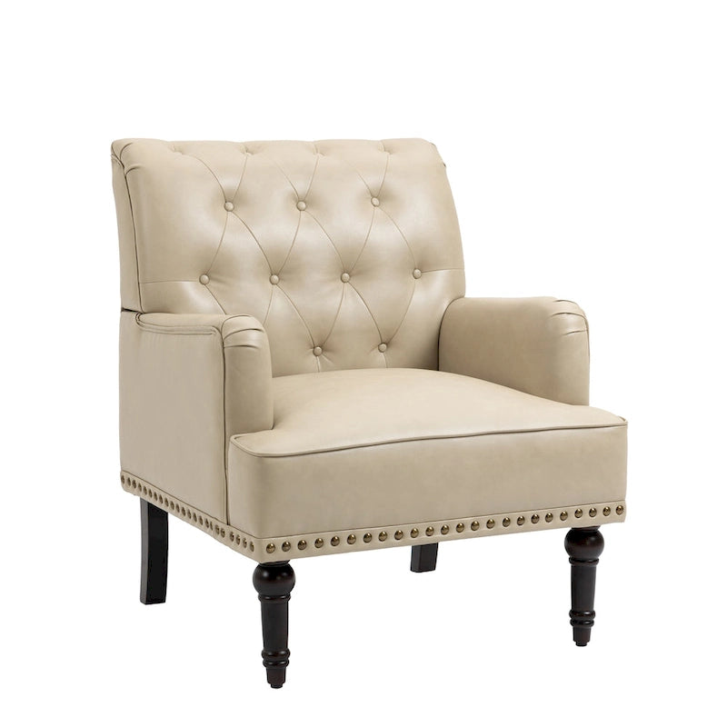 PU Faux Leather Tufted Accent Armchair