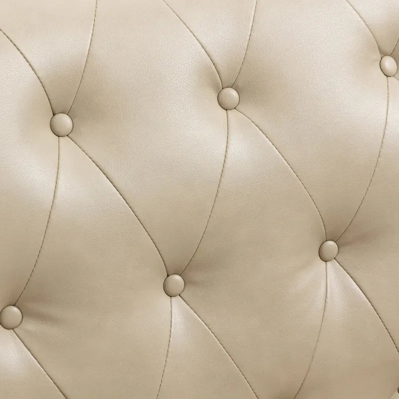 PU Faux Leather Tufted Accent Armchair