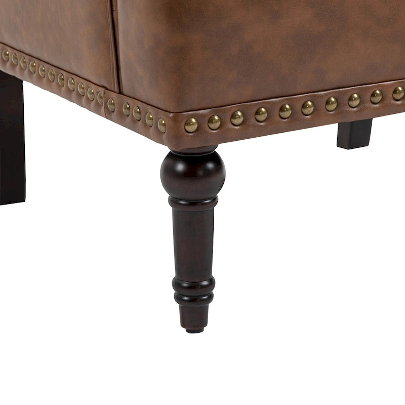 PU Faux Leather Tufted Accent Armchair