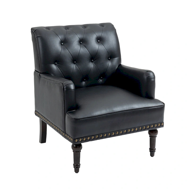 PU Faux Leather Tufted Accent Armchair