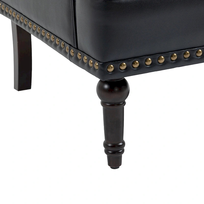 PU Faux Leather Tufted Accent Armchair