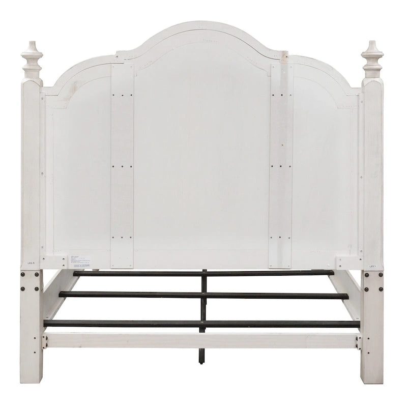 Antique White and Chestnut King Poster Bed