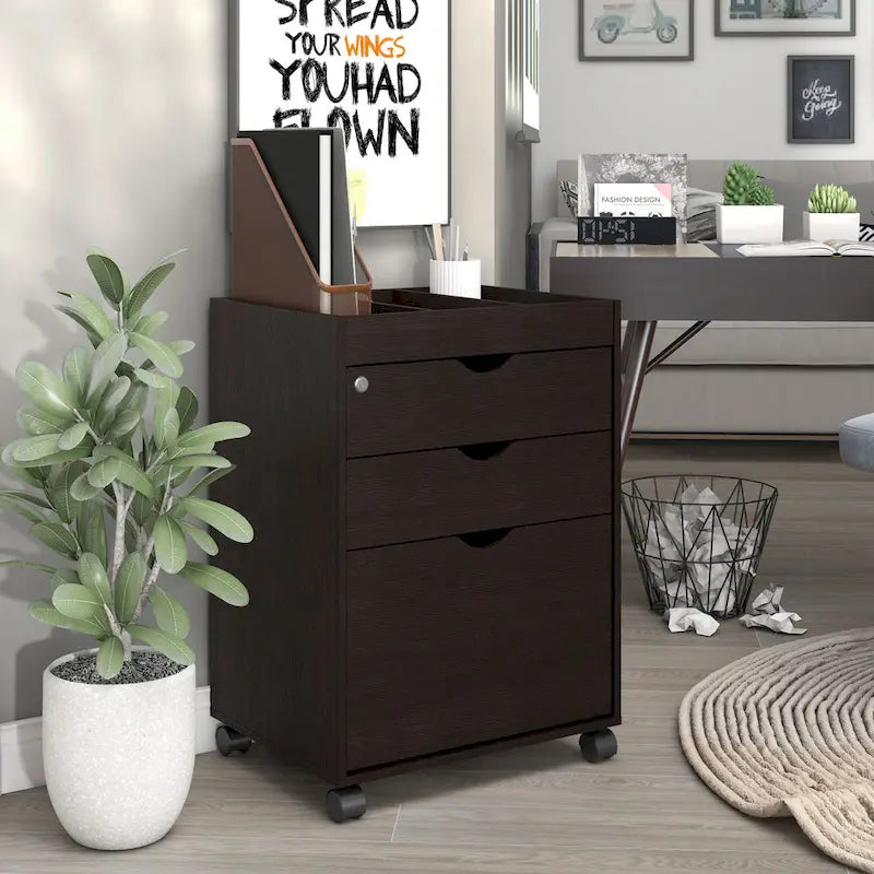Mobile File Cabinet with Lockable Drawer