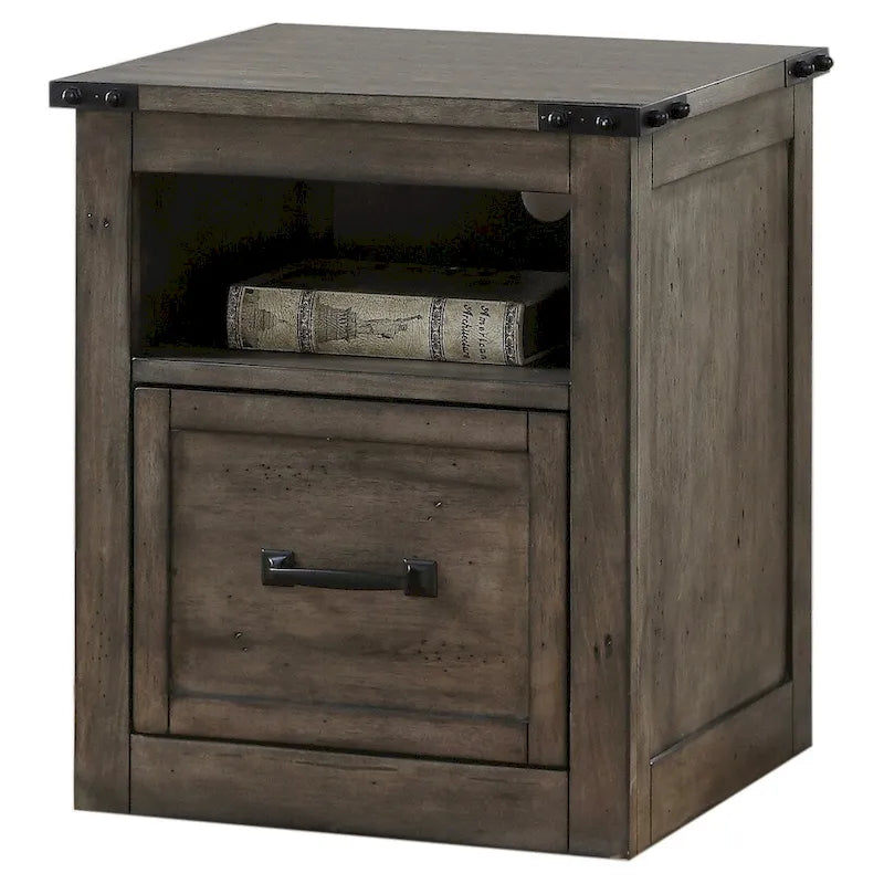 Rauchgrauer Aktenschrank mit einer Schublade und Regal