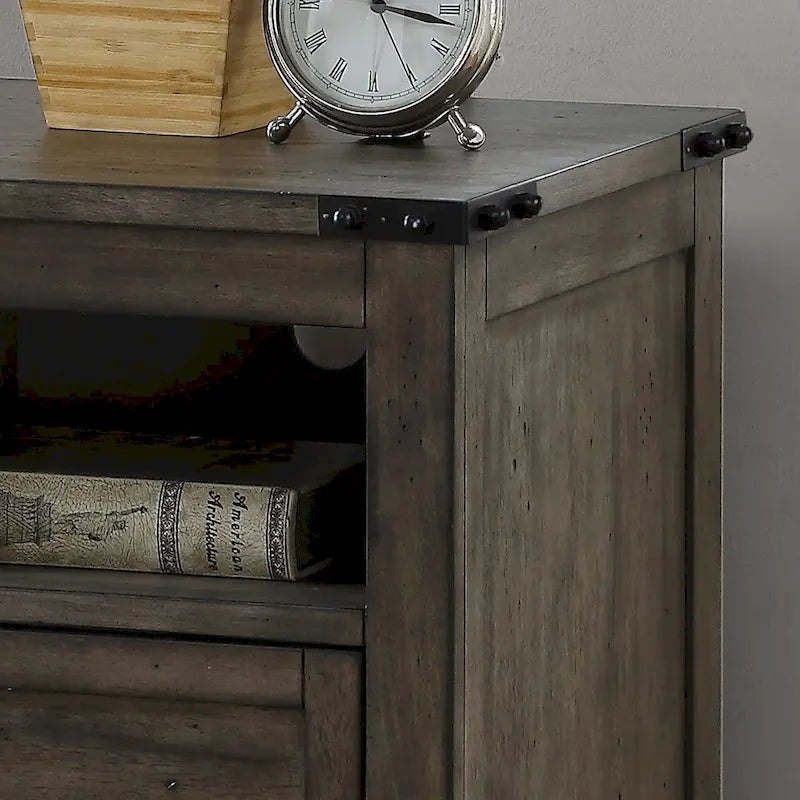 Rauchgrauer Aktenschrank mit einer Schublade und Regal